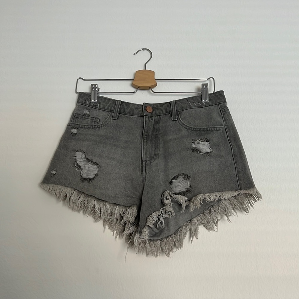 Gray Jean Shorts